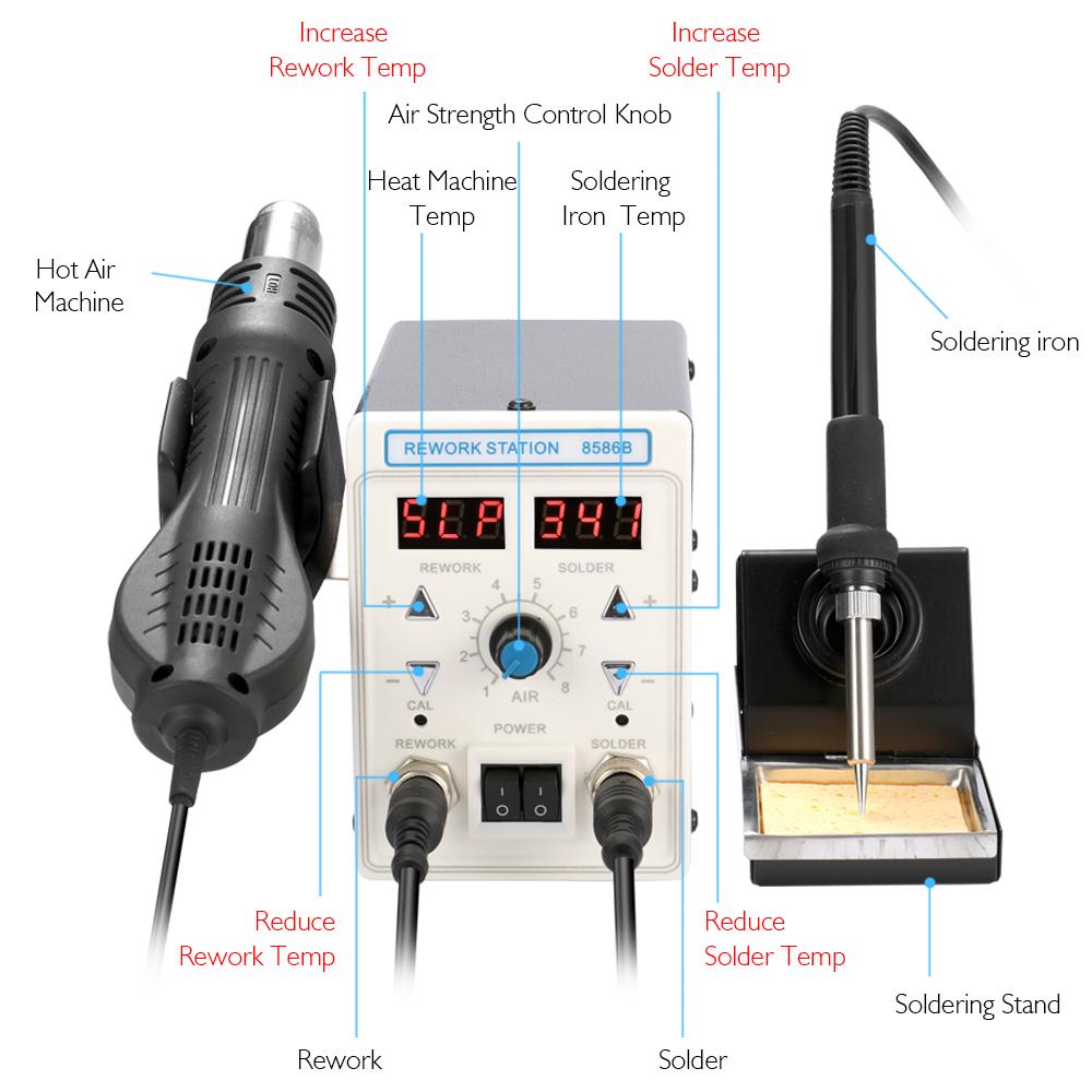 APD-8586B 750W Digital ESD 2 i - 2 In 1 Soldering Rework Station 750W review and price